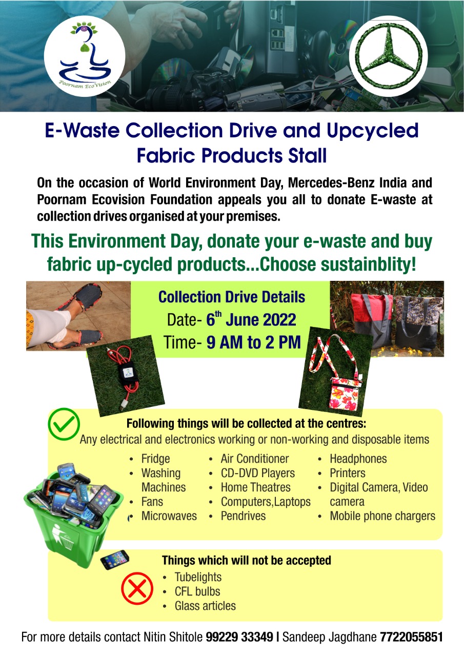 E-waste collection & stall of fabric upcycled products on the occasion of Environment day