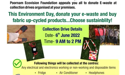 E-waste collection & stall of fabric upcycled products on the occasion of Environment day